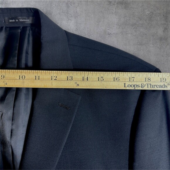 $298 MICHAEL KORS Mens Blazer 42L Sport Coat 2-Button Jacket Stretch WOOL Black - Picture 7 of 12